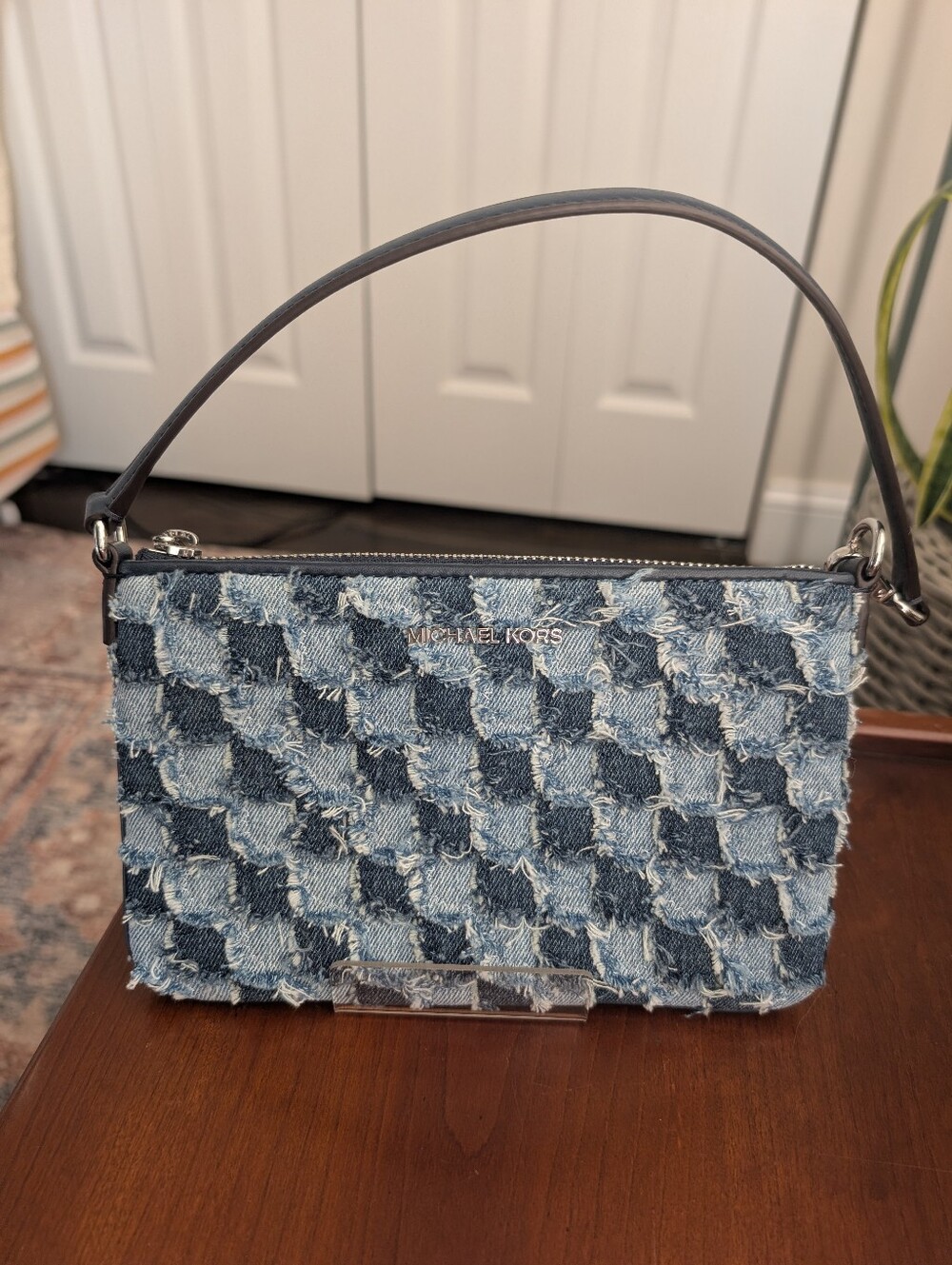 Michael Kors Jet Set Patchwork Denim Wristlet